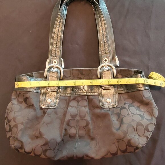 Coach Soho Signature Black Canvas & Leather Tote - Picture 12 of 16